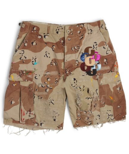 G PATCH CHOCOLATE CHIP GALLERY DEPT CAMO CARGO SHORTS