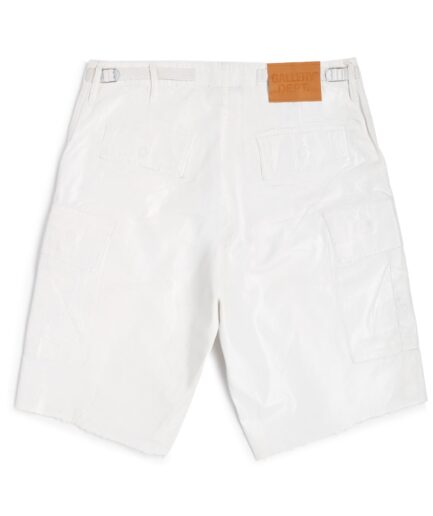 GALLERY DEPT WHITE FOIL CARGO SHORTS