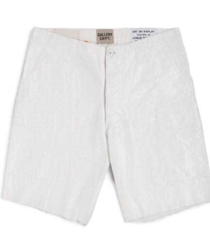 GALLERY DEPT WHITE FOIL CARGO SHORTS