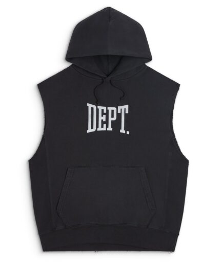 BLACK GYM CUT OFF HOODIE